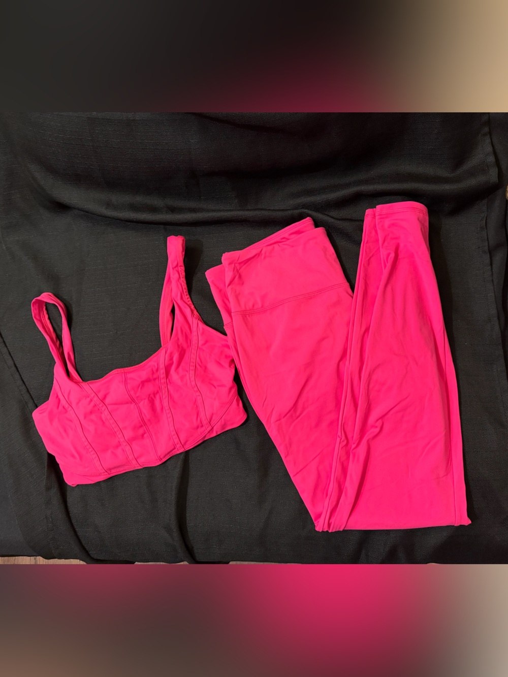 Forever 21 Hot Pink Leggings and Sports Bra Set